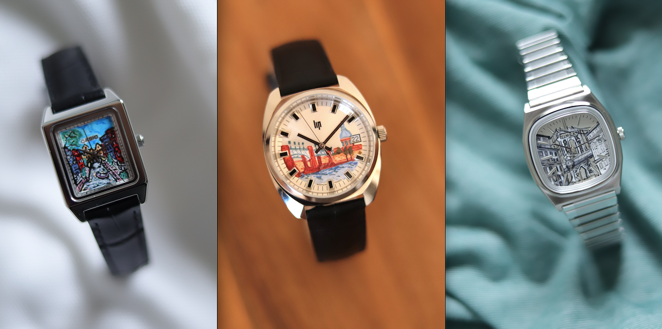 Montre unique : Je peins votre ville de coeur sur votre garde-temps