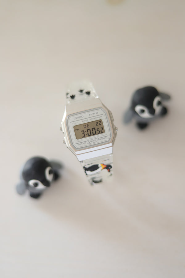 Casio F-91WS 'Penguins' - Hand-customized watch