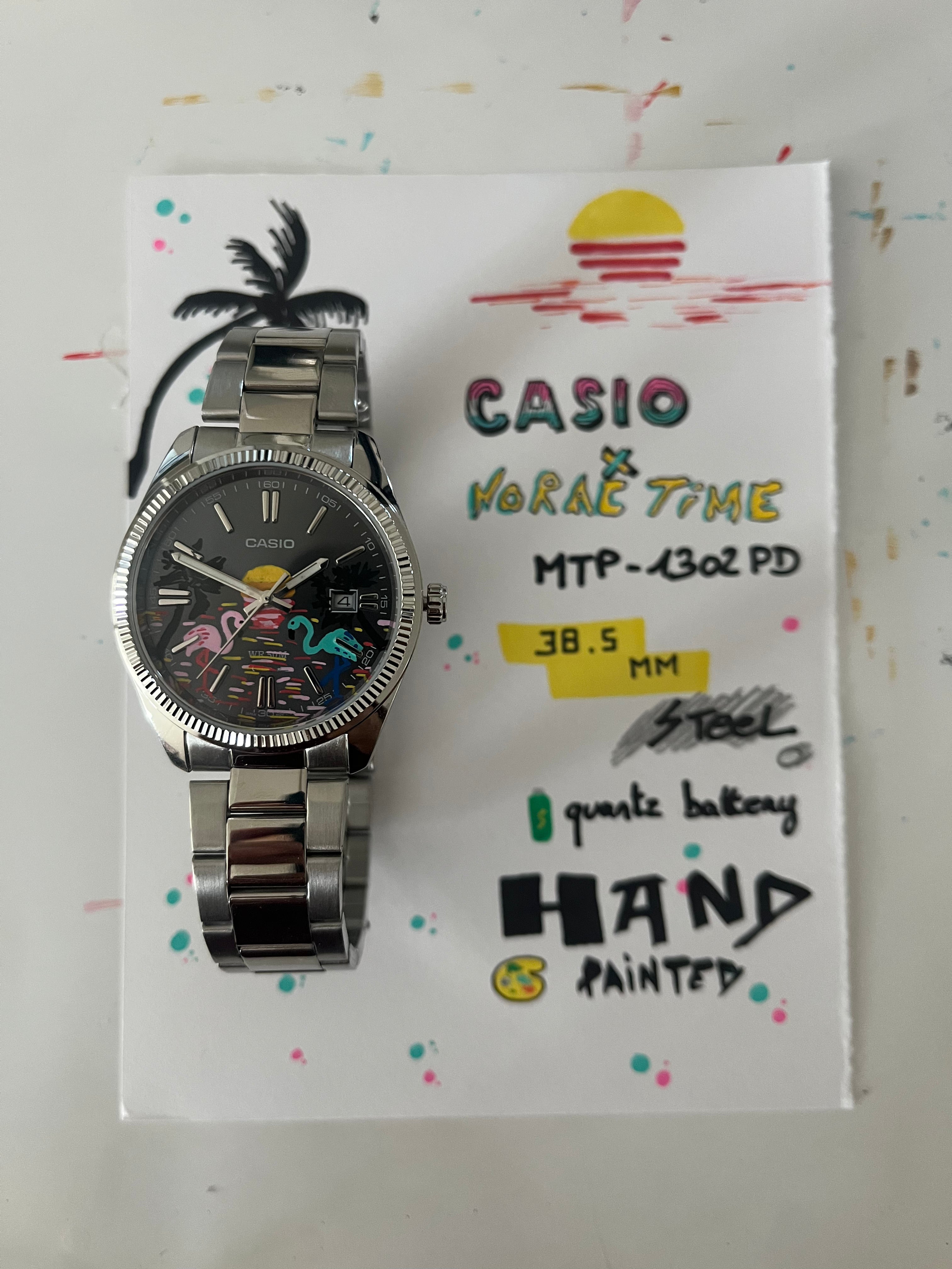 Casio Miami Vibes, cadran peint à la main