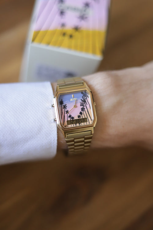 Casio 'Palm trees' - Montre peinte à la main
