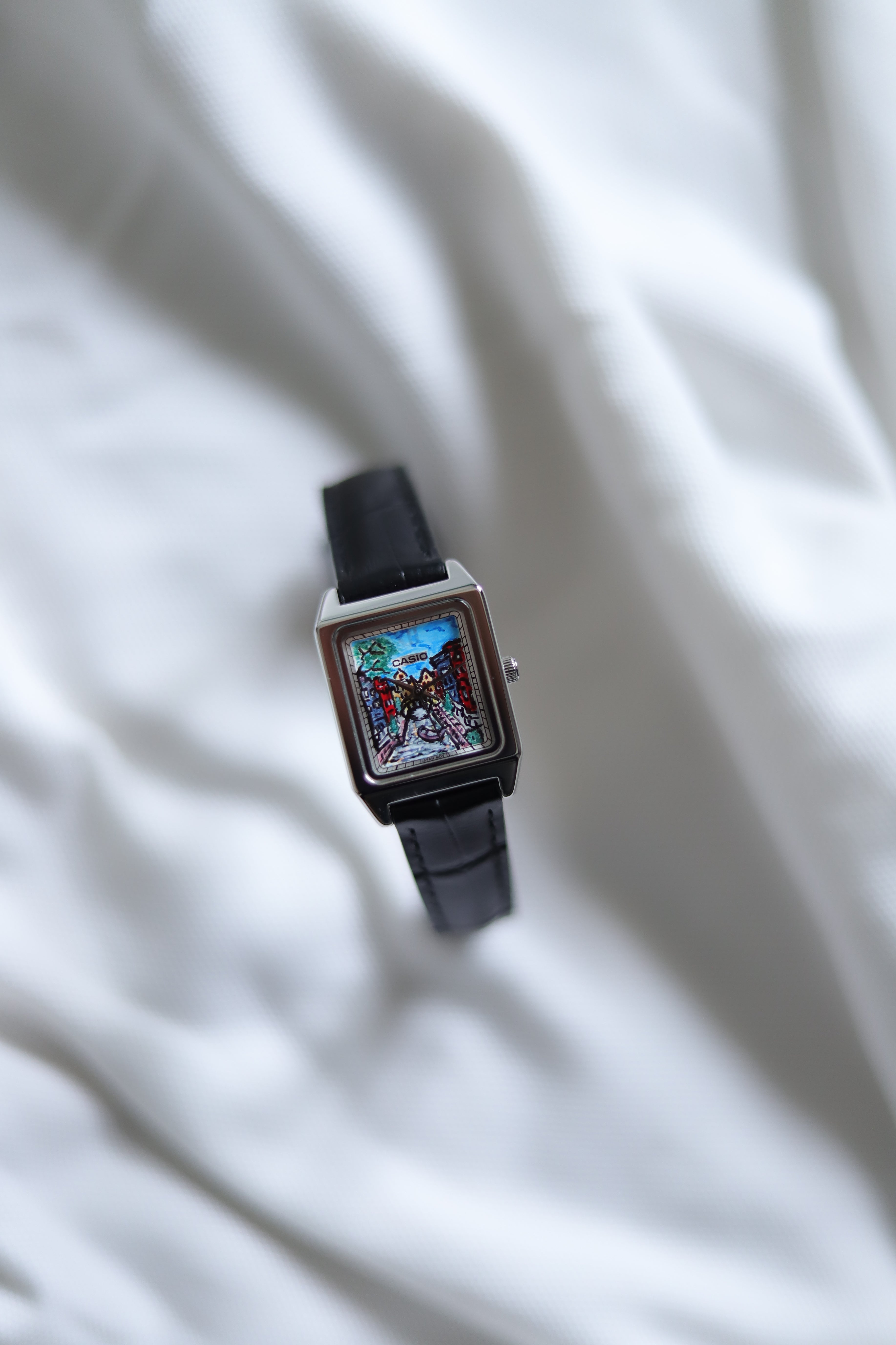 Montre Casio Amsterdam, peinte à la main musique blauwburgwal