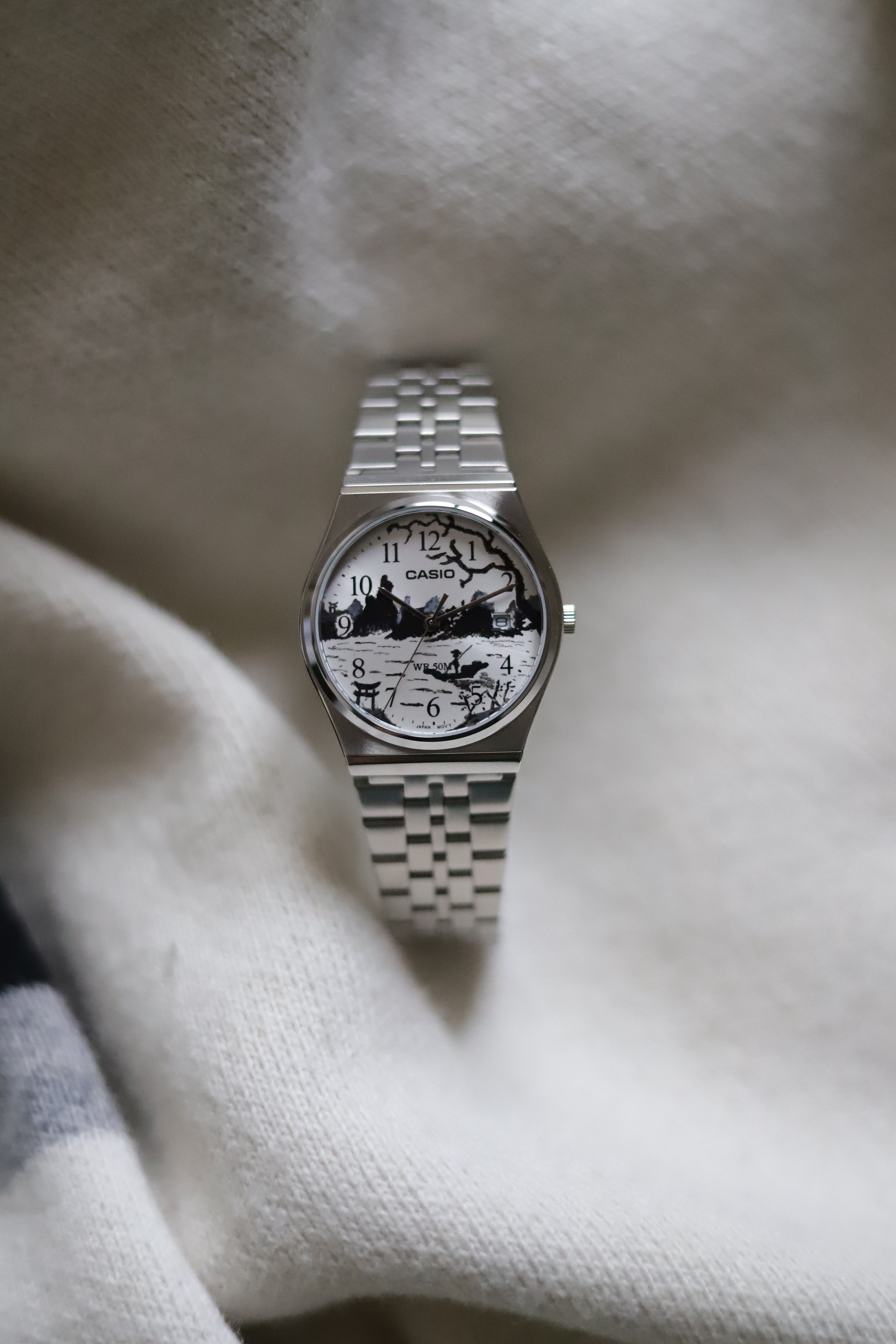 Casio MTP - Paysage japonais - cadran peint à la main