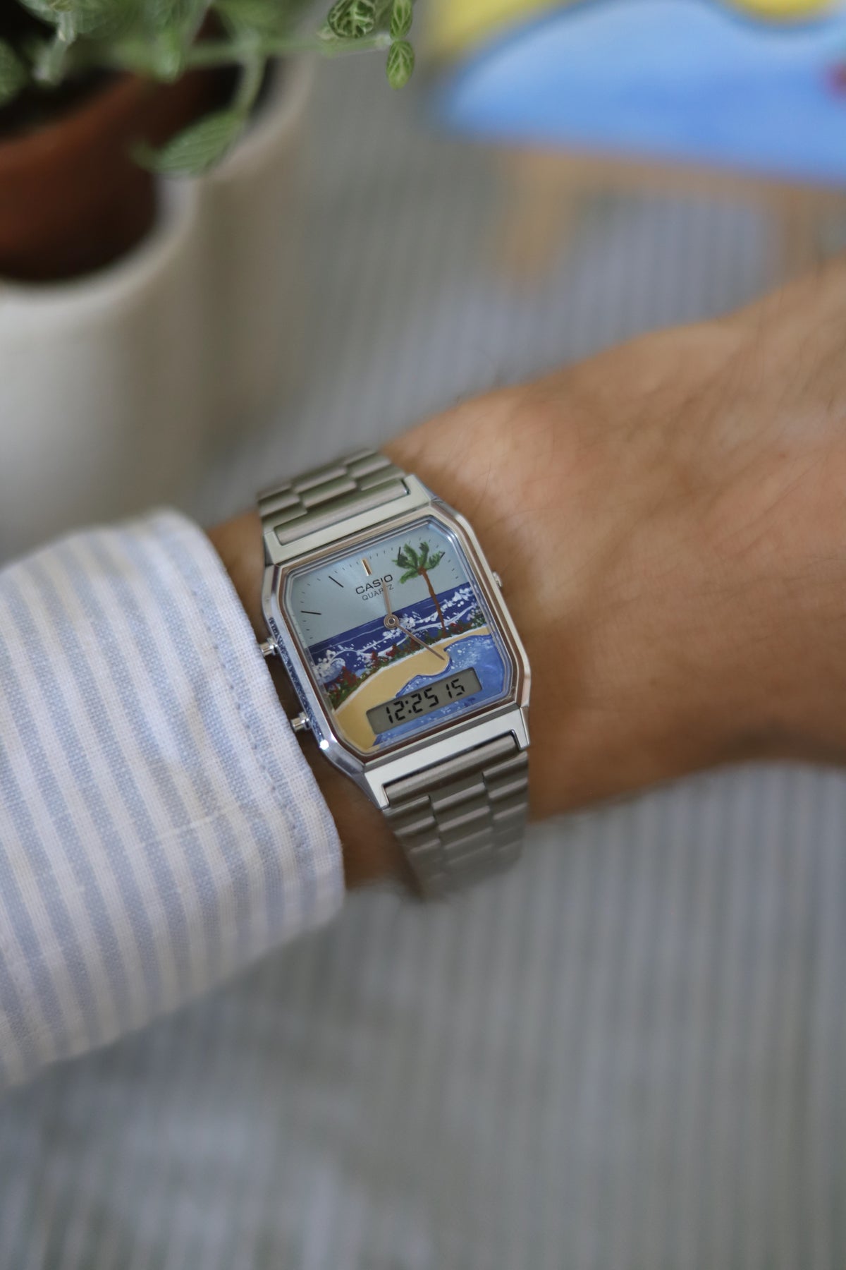 Hand-painted "Dive In" watch and painting
