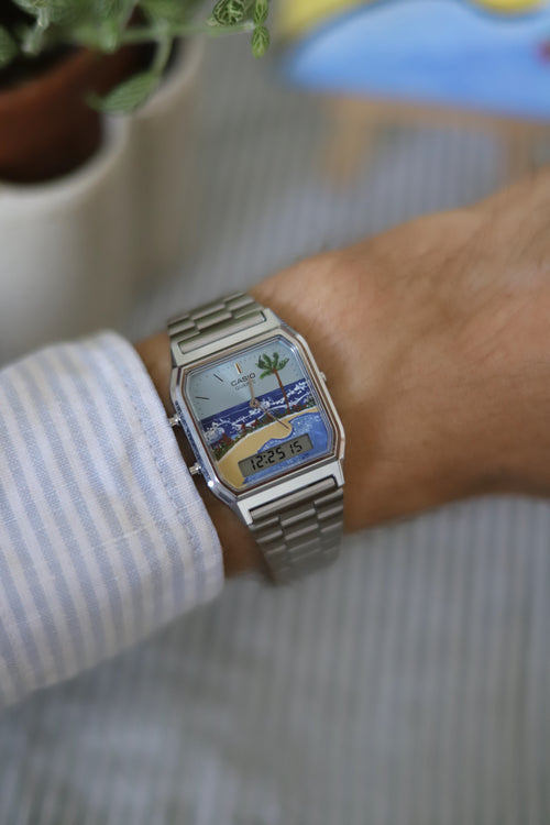 Casio 'Dive in' - Montre peinte à la main
